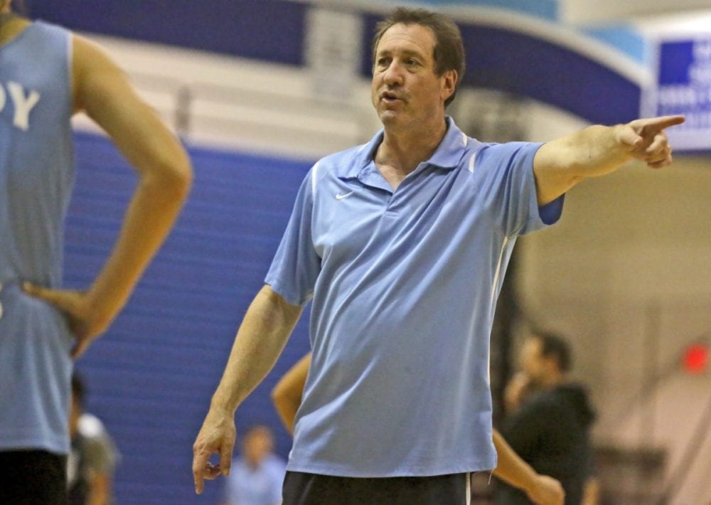 Saugus girls basketball head coach Jason Conn coaches at practice on Nov. 29. Katharine Lotze/Signal