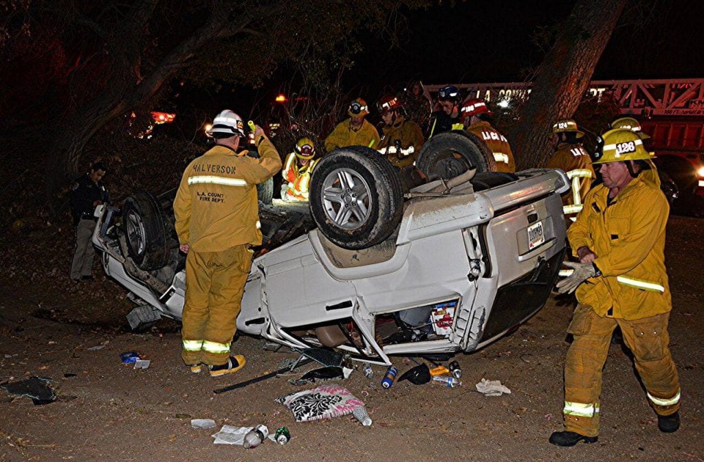 One hurt in early morning crash on Bouquet Canyon Road