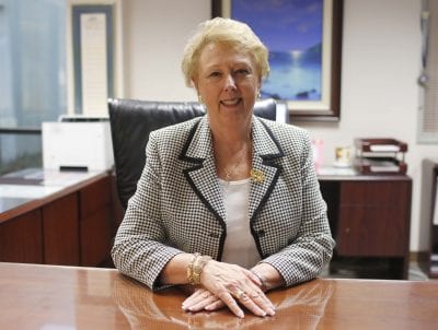 Former Saugus Superintendent Joan Lucid in her office on Tuesday, Jan. 9, 2018. She announced on that day that she would retire at the end of the school year. Nikolas Samuels/The Signal