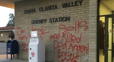 Scooter-driving vandal spray paints sheriff’s station