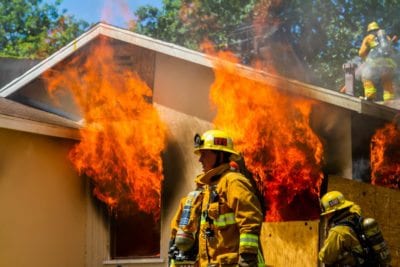 Local fire departments conduct house fire training