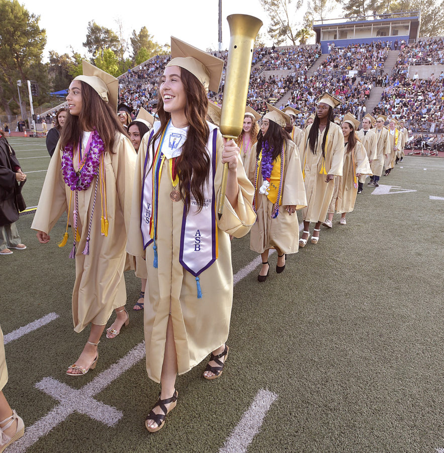 Hundreds of Vikings walk during Valencia High graduation