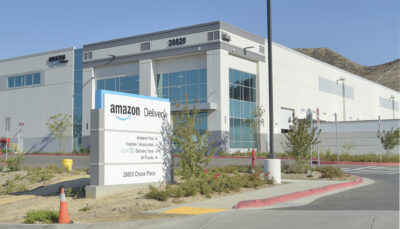 Amazon Delivery location in the Commerce Center in Valencia. 070121. Dan Watson/The Signal