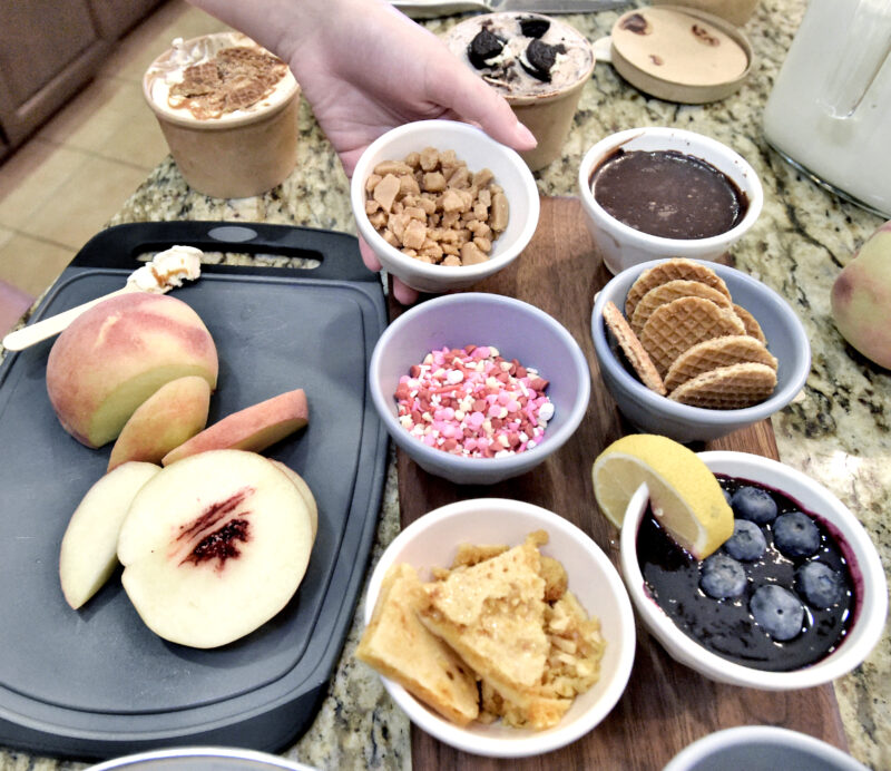 Kaya Novack, 13, displays fresh ingredients for Kaya's Creamery at her home in Saugus, 081722.  