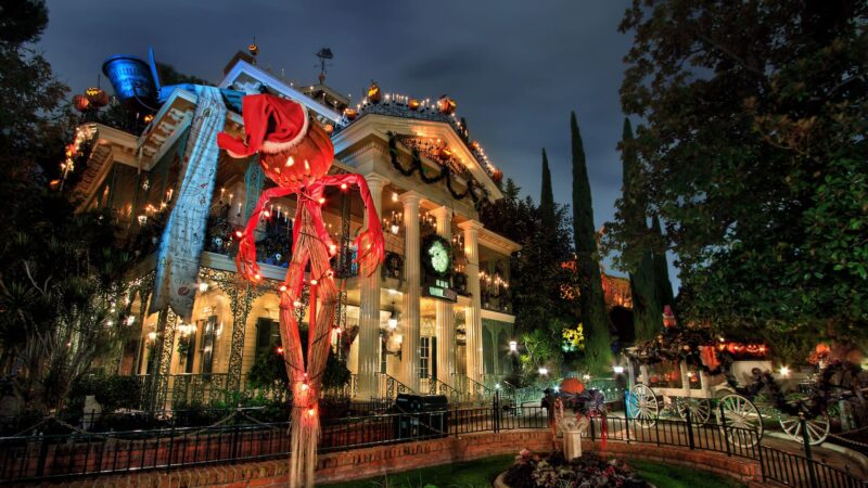 The Haunted Mansion at Disneyland transforms for the season into “Tim Burton’s The Nightmare Before Christmas.” 