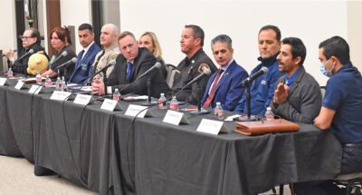 A panel of experts discuss the dangers and suggest solutions during The Signal's Fentanyl Town Hall Meeting held at the Canyon Country Community Center in Canyon Country on Thursday, 011223. Dan Watson/The Signal