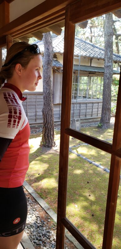 Emma Fahrenholz viewing the emperors' historic summer home, Photo courtesy of Maria Gutzeit.