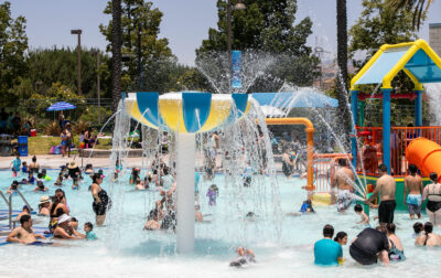 The Santa Clarita Aquatic Center filled with locals attempting to stay cool amidst the blazing heat on Saturday, July 1, 2023. Habeba Mostafa/ The Signal