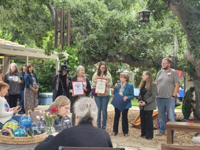 Santa Clarita Councilwoman Marsha McLean speaks during the 35th anniversary celebration of the Santa Clarita Organization for Planning and the Environment. Courtesy photo.