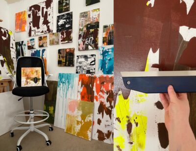 Artist Tobi Beck, working in her studio. Courtesy photo.