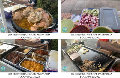 Photos from a lawsuit filed by the city of Santa Clarita against Tacos Jacky show the results of previous inspections. The city labeled the business a public nuisance due to its unlicensed operations.