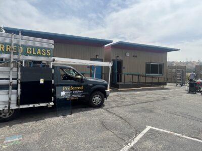 Saugus Union School District officials worked to repair and clean up after windows were borken at classrooms vandalized at Highlands Elementary. Perry Smith/The Signal