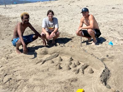 A sandcastle building competition was part of the day. A couple of youth had never built a sandcastle. Courtesy photo.