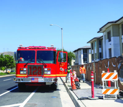Fire Department officials responded to a construction site Wednesday. Habeba Mostafa/ The Signal