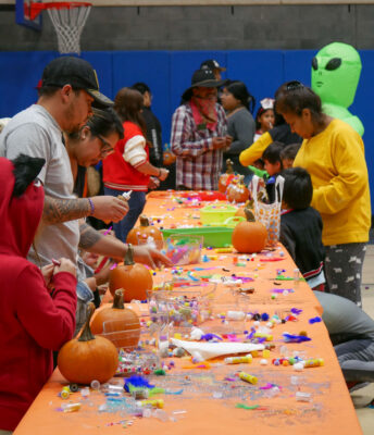 Newhall Community Center hosted its 24th Annual Halloween Fiesta celebration where children could decorate pumpkins. Katherine Quezada/ The Signal