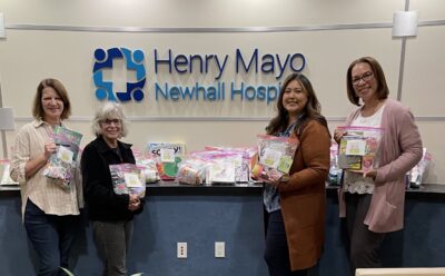 From left: Officers of Delta Kappa Gamma Penni Perrault and Jeannie Curtiss; Rene Leon, foundation manager; and Monica Goodwin, director of nursing administration. Courtesy photo.