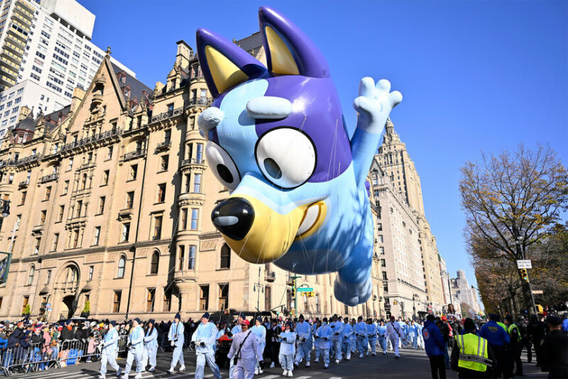 “The Thanksgiving Day Parade” Thanksgiving morning on CBS features giant balloons, floats, music and of course, Santa Claus. Photo CBS. 