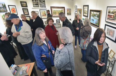 Attendees gather during the reception of the Keep It Local: 661 Art Show held at Santa Clarita Artist's Association in Newhall on Saturday, 012024. Dan Watson/The Signal