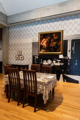 A Renaissance-era painting by German artist Johann Carl Loth titled “Isaac Blessing Jacob" sits in the living room of the Bloch family as it appeared in the early 20th century in Brno, Czechoslovakia. The painting is now part of an exhibit at the Skirball Cultural Center. Courtesy photo.