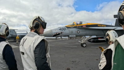 Valencia High School teacher Jerry Ostrove spent a day on a naval ship as part of the Leaders to Sea program. Courtesy photo