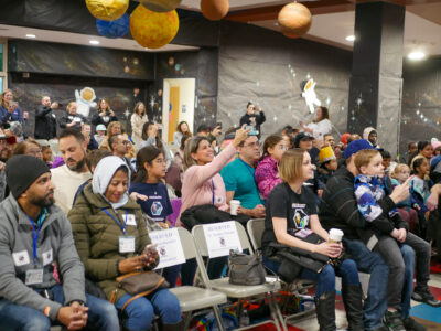 Emblem Academy parents were excited to witness their children’s questions be answered by NASA astronauts on Monday morning at the In Flight Education Downlink with the International Space event. Katherine Quezada/The Signal