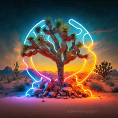 Courtesy image from “The Joshua Tree Chronicles AI Images,” by artist Edwin Vasquez.