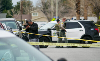 Authorities with the SCV Sheriff’s Station were investigating a shooting that occurred early Sunday morning near the intersection of Walnut Springs and Drycliff Street in Canyon Country. Katherine Quezada/The Signal