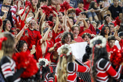 Hart High students cheer on the football team during a game against Oxnard last season. Habeba Mostafa/The Signal.