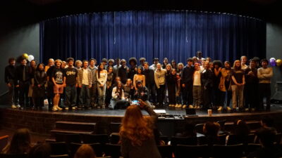 William S. Hart Union School District students celebrate the conclusion of their second annual Hart District Film Festival on Friday at the Valencia High Theater. Courtesy.
