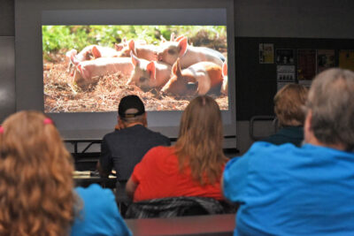 Attendees watch "The Biggest Little Farm", one of six environmental films screened during the Eco Film Festival held at College of the Canyons in Valencia on Saturday, 030924. Dan Watson/The Signal