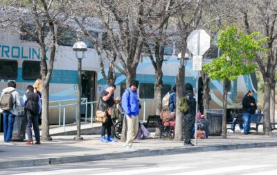 Passengers were evacuated on Monday morning from a Metrolink train that caught fire due to a mechanical failure shortly before arriving at the Soledad Canyon station, according to officials. Katherine Quezada/The Signal.