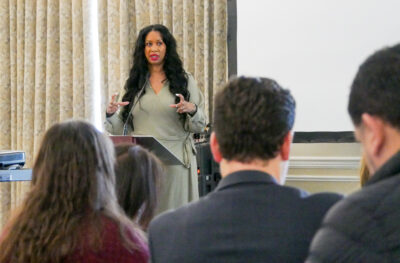 Founder and CEO of 6 Degrees HR Consulting Selina Thomas shares her expertise on how important and beneficial it can be to hire people with different backgrounds and skill sets that will lead to success on Thursday at the SCV Mayor’s Committee Brunch. Katherine Quezada/The Signal