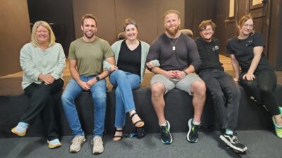 Caption info: The cast of “Lone Star” and “Laundry and Bourbon,” from left: Val Boss, Peter Schiavelli, Hailey Tucker Graves, Travis Quentin, Matthew Deegan and Kay Verity. Courtesy photo.