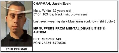 Justin Evan Chapman, 32, was last seen on Tuesday. Courtesy photo.