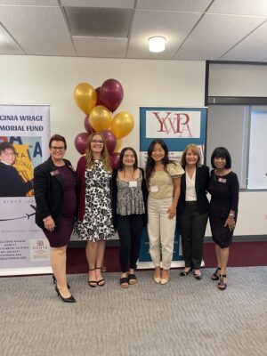 From left: Club President Nicole Miller, Katherine Brook, Brooke Saavedra, Caitlyn Park, YWPA Committee Co-Chairs Mary Ann Dortch and Gloria Mercado-Fortine. Courtesy photo.