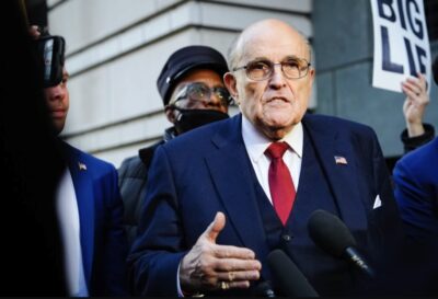 Rudy Giuliani, a former lawyer of former President Donald Trump, leaves the E. Barrett Prettyman U.S. District Courthouse after jury deliberation in Washington on Dec. 15, 2023. Photo by Madalina Vasiliu.