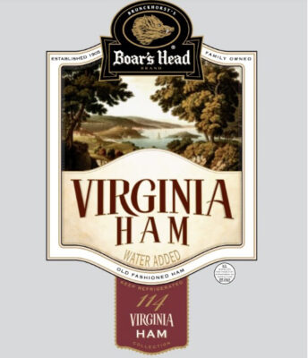 The product label for Boar's Head Virginia Ham, one of 71 products recalled amid an investigation into a deadly listeria outbreak. Image courtesy of USDA Food Safety and Inspection Service