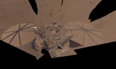 A view of the last selfie taken by NASA's InSight Mars lander on April 24, 2022. NASA/JPL-Caltech/Handout.
