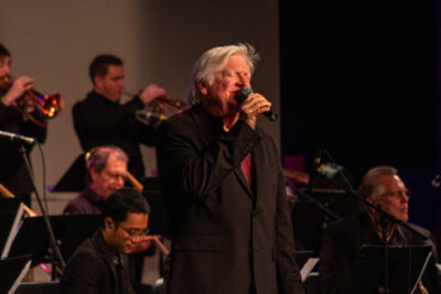Steve Lively sings "Angel Eyes" at the Go Jazz Big Band "Classic/Remix" show at West Ranch High School on Sunday evening. Maya Morales/The Signal