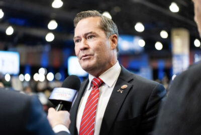 Rep. Michael Waltz (R-Fla.) speaks with reporters at the media filing center and spin room at the Pennsylvania Convention Center ahead of the presidential debate between Republican nominee former President Donald J. Trump and Democratic nominee Vice President Kamala Harris in Philadelphia on Sept. 10, 2024. Photo by Madalina Vasiliu.