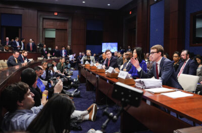 Sanctuary city mayors at a Committee on Oversight and Government Reform hearing on Capitol Hill in Washington on March 5, 2025. Photo by Madalina Vasiliu.