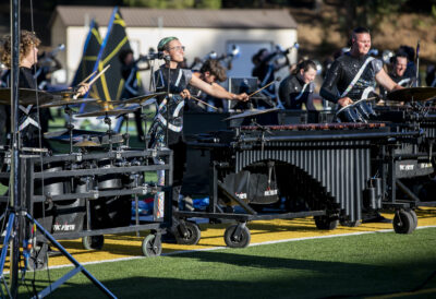 The Seattle Cascades from Seattle performed at College of the Canyons during the Drum Corps International Gold Showcase on Wednesday, July 9, 2025. Habeba Mostafa/ The Signal