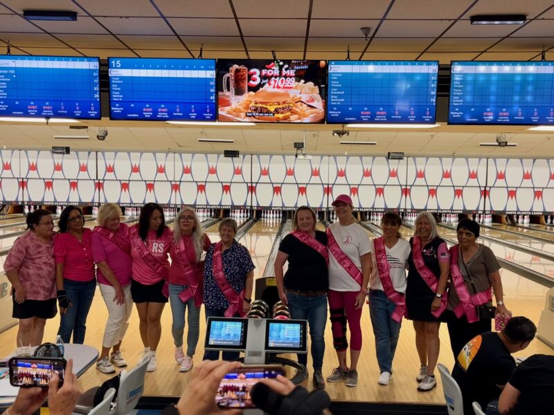 Breast Cancer survivors at the annual STRIKE OUT Breact Cancer Tournament on July 12, 2025 at Santa Clarita Lanes in Saugus, Calif. Courtesy photo.