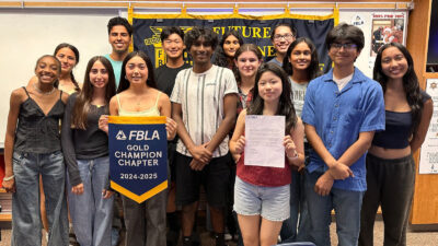 Saugus High School’s 2025-26 Future Business Leaders of America chapter officers: Jersey Baker, Jorja Payne, Emman Saleem, Rajeev Hatlani, Hadley McGuire, Aiden Lee, Vishwaraj Nayani, Vanshika Nayani, Lilia Hakobyan, Arin Park, Jared Diaz, Anvi Pola, Aaryan Patel and Sarah Angelica Quinto. Courtesy photo.
