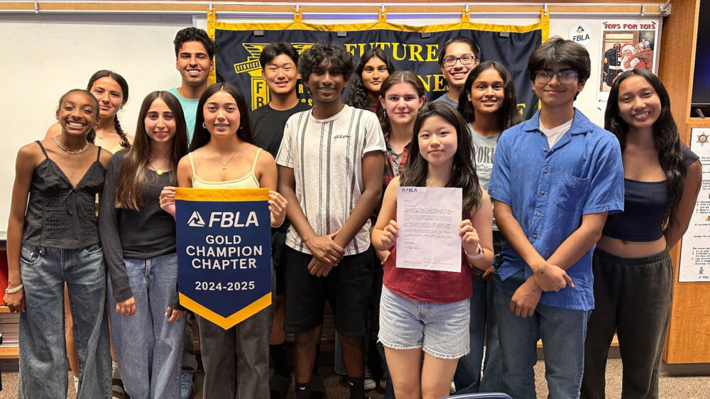 Saugus High School’s 2025-26 Future Business Leaders of America chapter officers: Jersey Baker, Jorja Payne, Emman Saleem, Rajeev Hatlani, Hadley McGuire, Aiden Lee, Vishwaraj Nayani, Vanshika Nayani, Lilia Hakobyan, Arin Park, Jared Diaz, Anvi Pola, Aaryan Patel and Sarah Angelica Quinto. Courtesy photo.