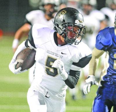 Shane Tamura (5) of Golden Valley High School. Photo by Dan Watson/The Signal