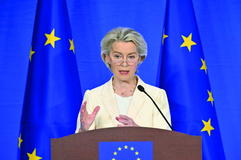President of the European Commission Ursula von der Leyen speaks after the 25th EU–China summit in Beijing on July 24, 2025. Adek Berry/AFP via Getty Images