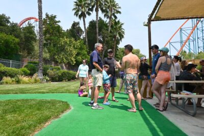 Former Six Flags Hurricane Harbor lifeguards, their families and others meet for a reunion at a private picnic area in the Valencia theme park Saturday afternoon, Aug. 2, 2025. Michael Picarella/The Signal