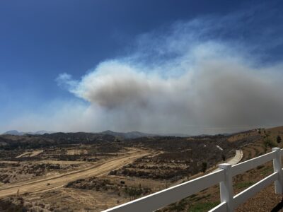 The "Canyon Fire" broke out at the 6700 block of Holser Canyon Road near Val Verde on Thursday afternoon. Katherine Quezada/The Signal