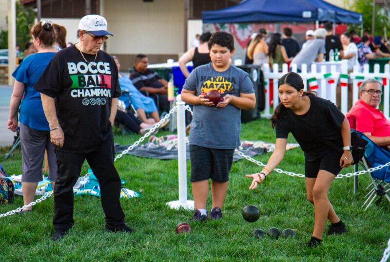 Grandsons of Italy in America member Bito Giovannelli (far left) teaches attendees of the Celebrate culture series how to play Bocce ball on Aug. 8, 2025, an event hosted by the city of Santa Clarita at the Canyon Country Community Center in Canyon Country, Calif. Katherine Quezada/The Signal